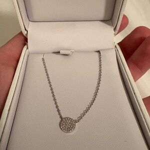 Elegant Silver Pave Diamond Necklace